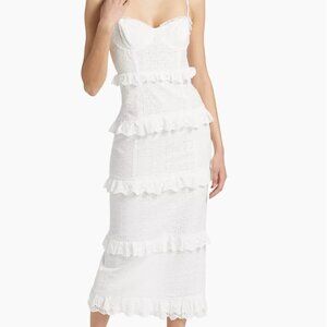 ASTR The Label Sandrima Ruffle-Trimmed Midi-Dress